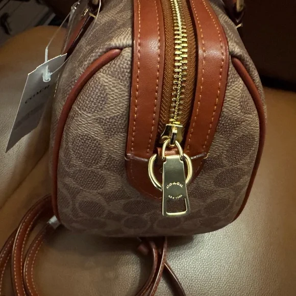 Coach Rowan Satchel Bag in Signature Canvas With Sticker Print NWT - Picture 6 of 10